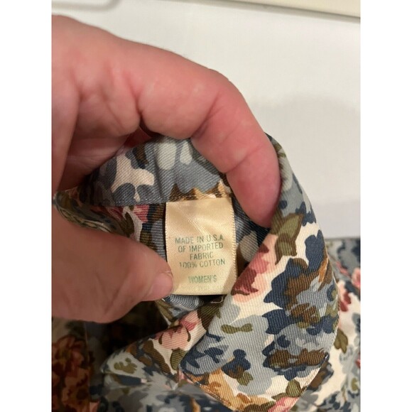 VTG LL Bean Cotton Floral Button Up Shirt 20 XXL Cottage Core Preppy Prairie - Picture 5 of 10